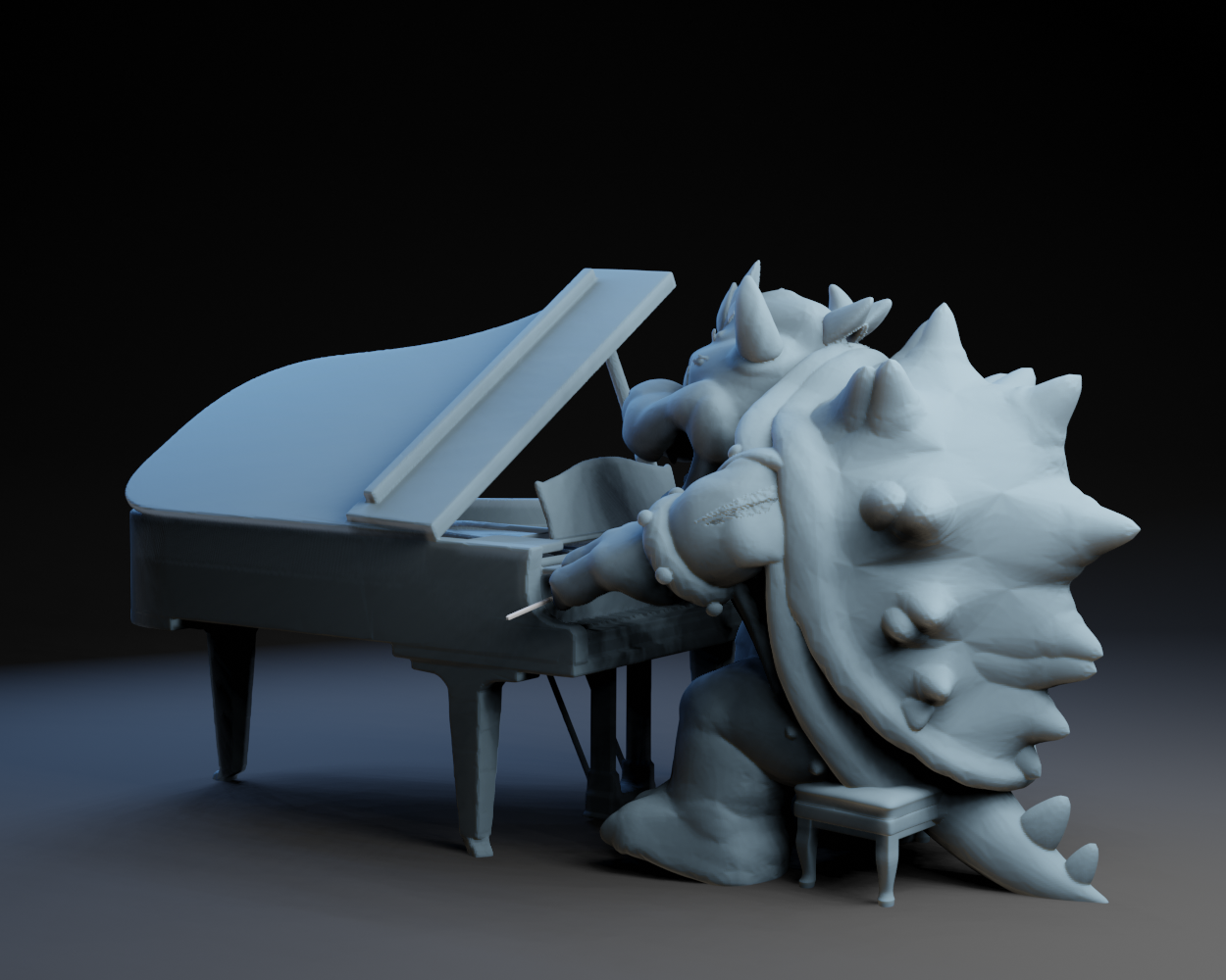 BOWSER - PEACHES - PIANO 3D model 3D printable