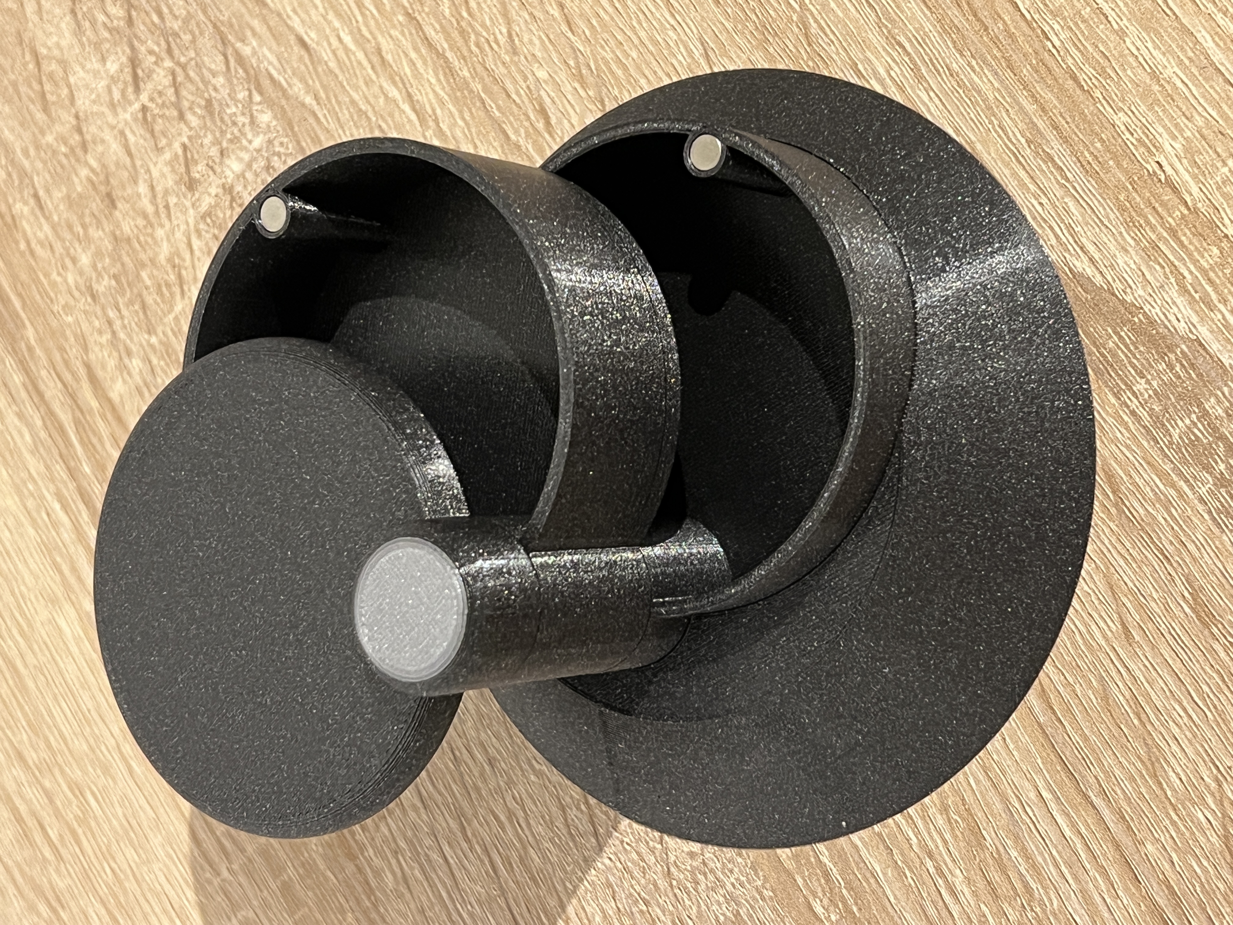 Stacked Container With Ball Bearings And Magnets