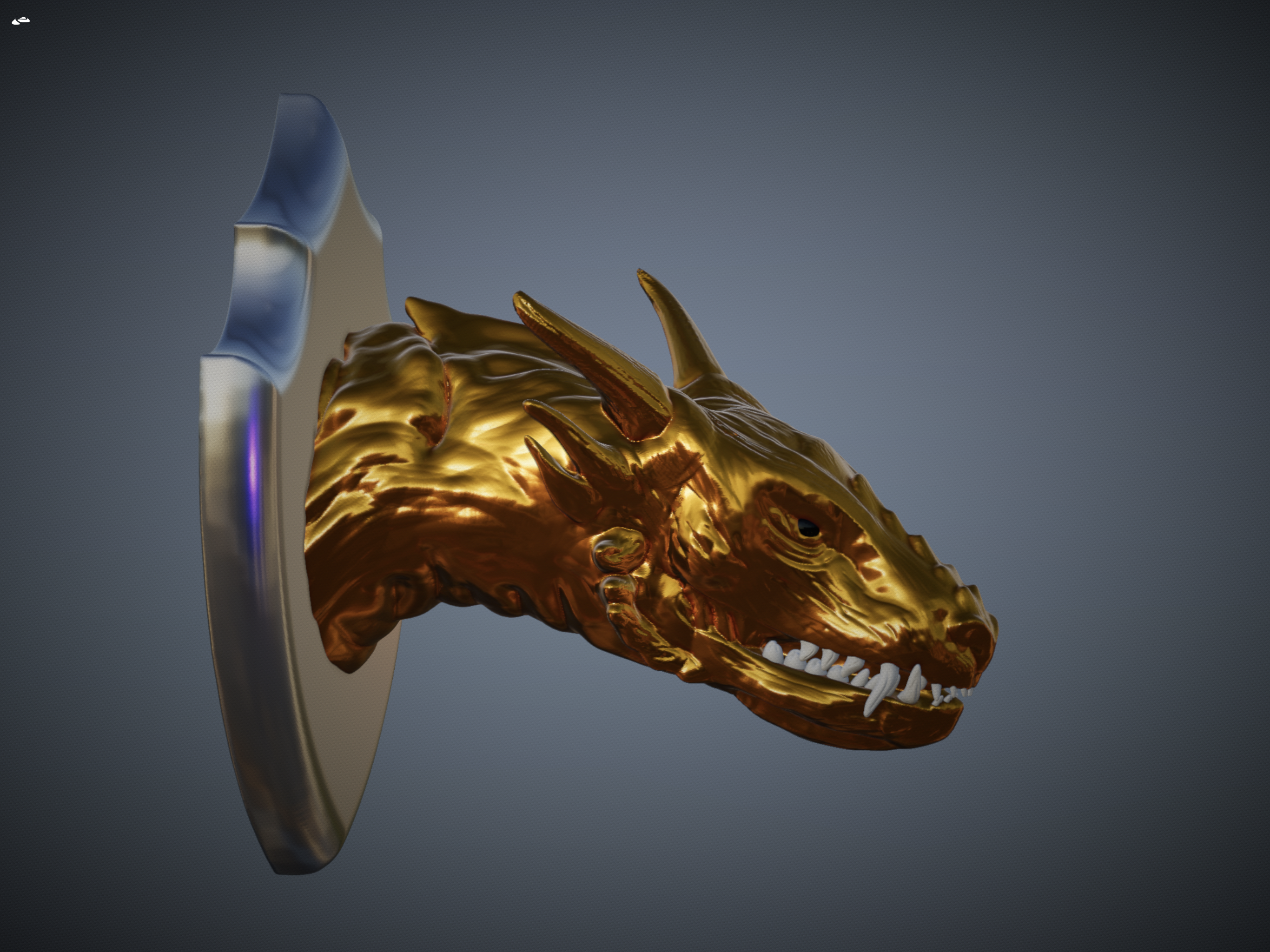 Miniatura 5 do modelo 3D Dragon Head Bust