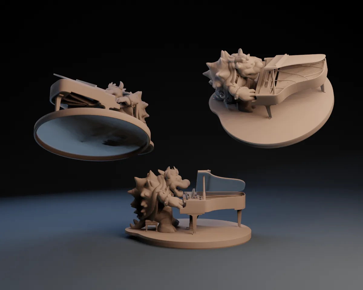 BOWSER - PEACHES - PIANO 3D model 3D printable