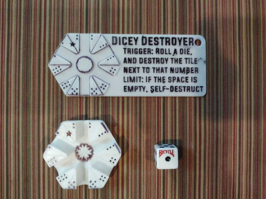 Hextraction Dicey Destroyer Custom Tile by John Lattanzio Download free STL model