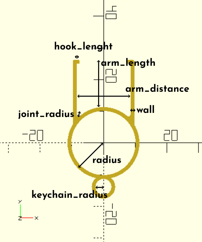 keycap puller keychain parametric model by Lucandia Download free STL
