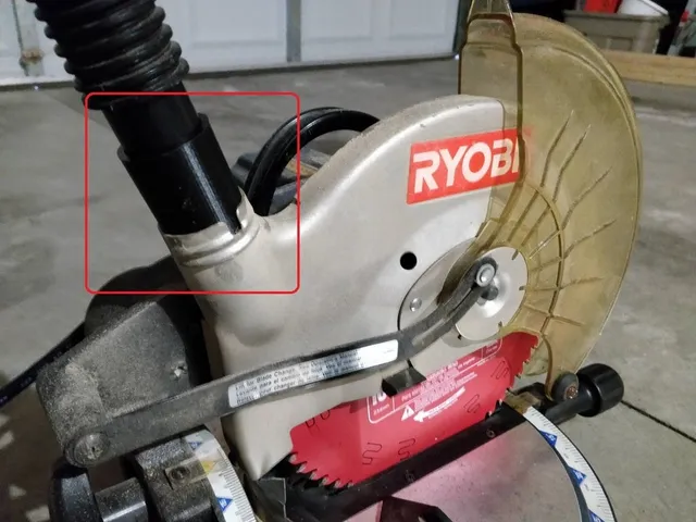 Ryobi Miter Saw (TS1340) to ShopVac vacuum adapter