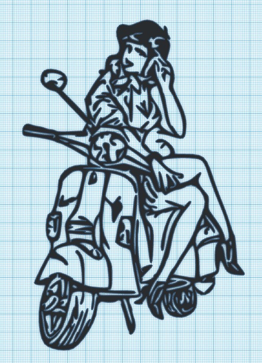 FUJIKO VESPA WALL ART by Ogama Industries Download free STL model