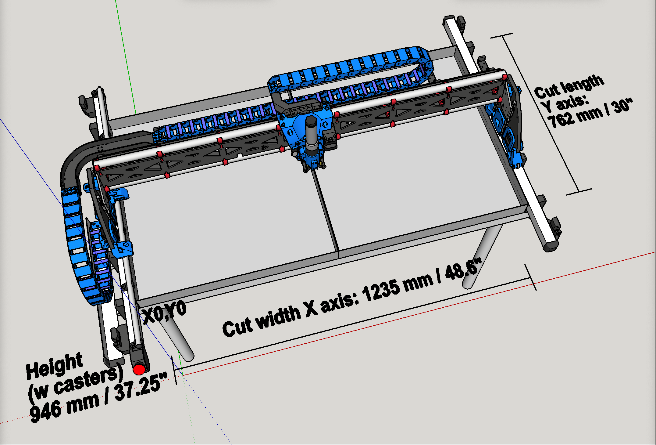 LowRider 3 CNC - Large Drag Chain 90 curve raceway (SEE VIDEO: Large Drag Chain on both X and Y ...