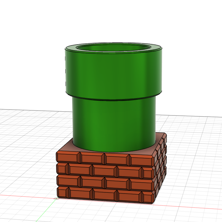 Brick Floor for Real Scale Super Mario Bros Pipe Desktop Pencil Holder ...