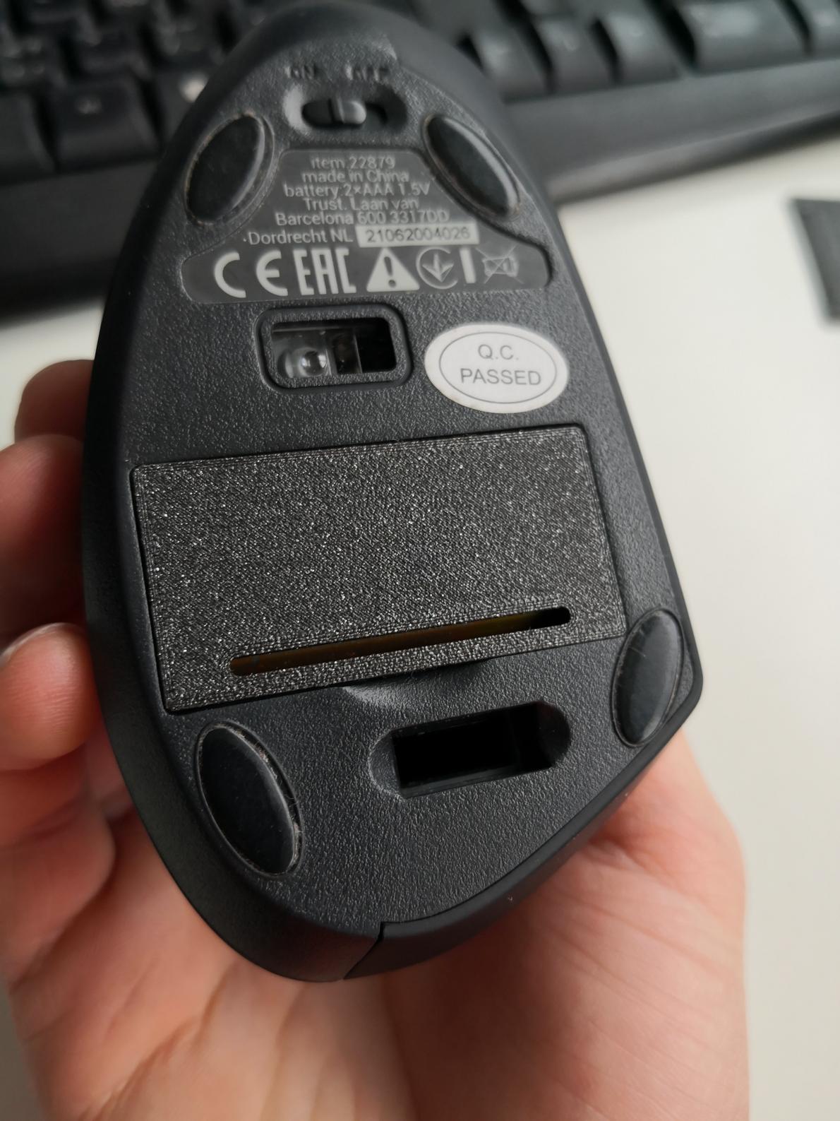 Battery lid/cover for Trust Verto WL mouse