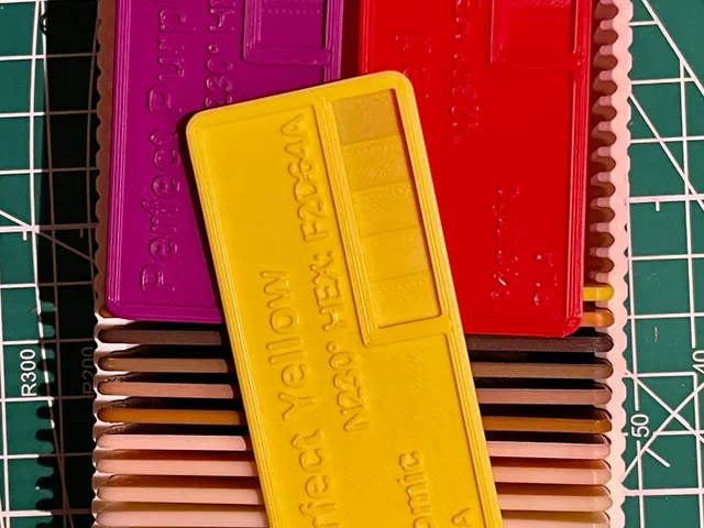 Filament Sample Swatches - Now with Color Hex Codes