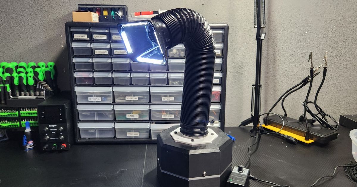 Octagon LED Fume Extractor V2 by The Engineer | Download free STL model ...