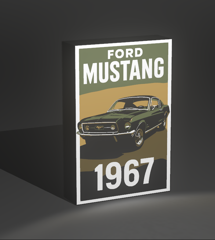 Lámpara LED 3D de Ford Mustang 1967 (Clásico Automovilismo)