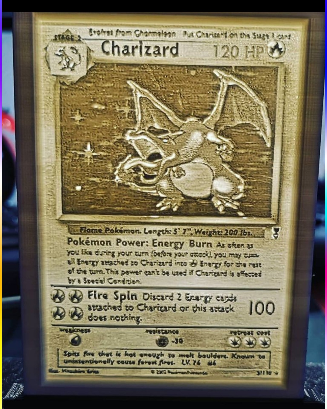 Glurak Charizard Lithophane