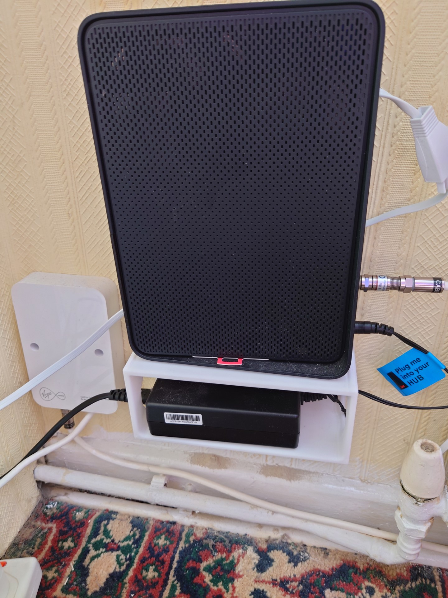 Router and power brick shelf