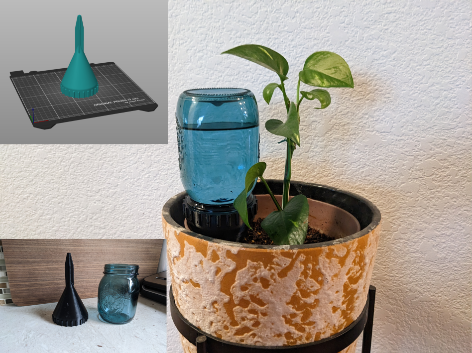 Mason Jar Watering Spike Adapter