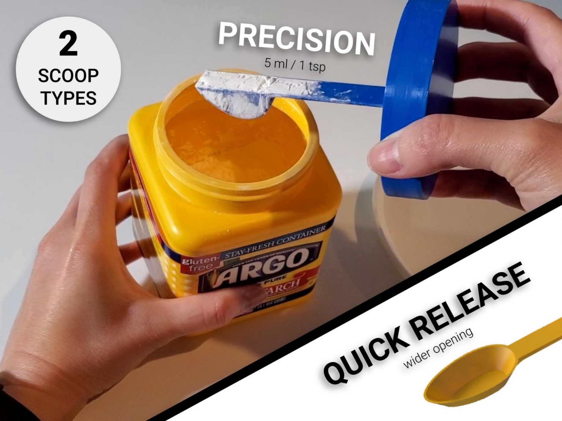 Lid with built-in scoop