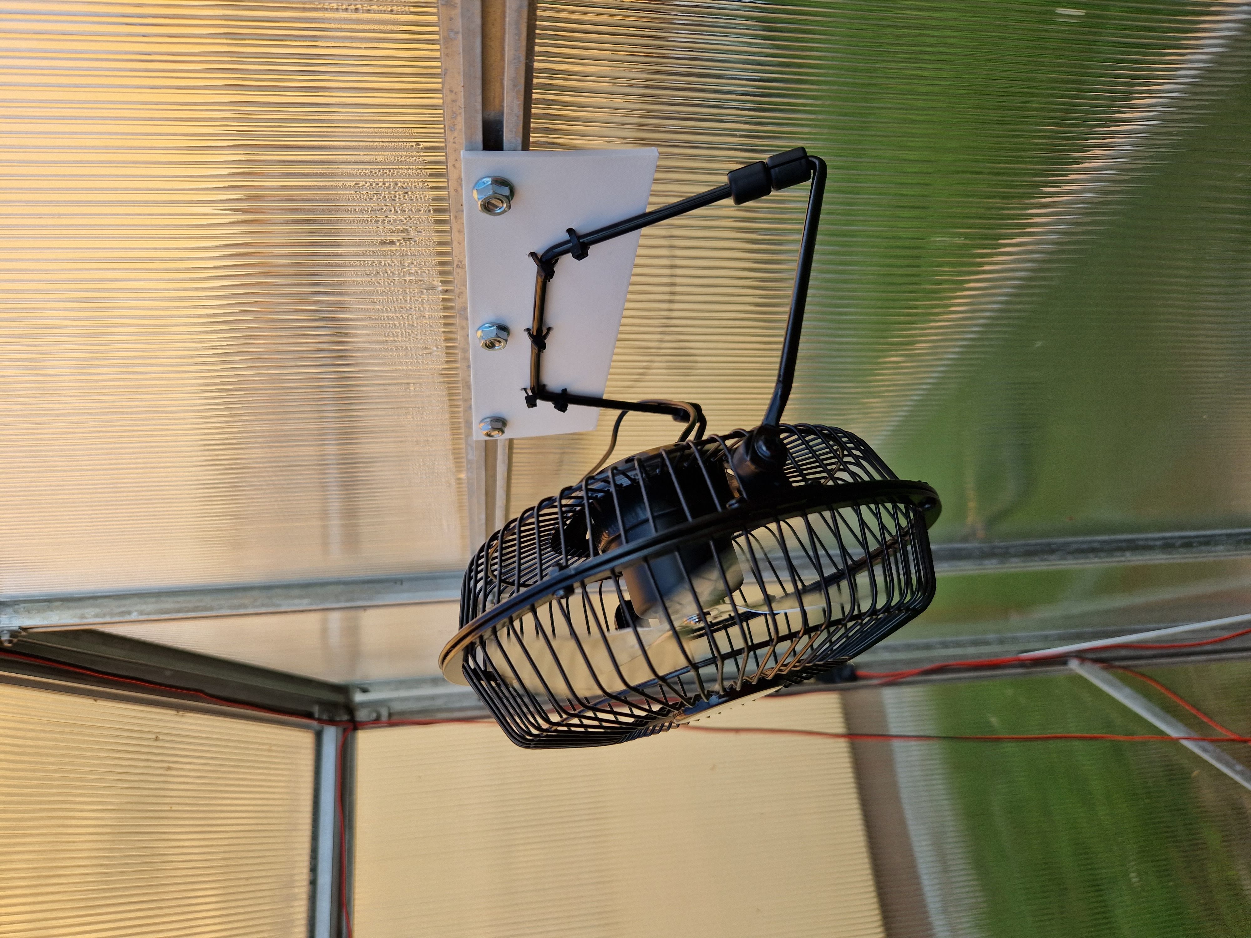 Greenhouse fan holder
