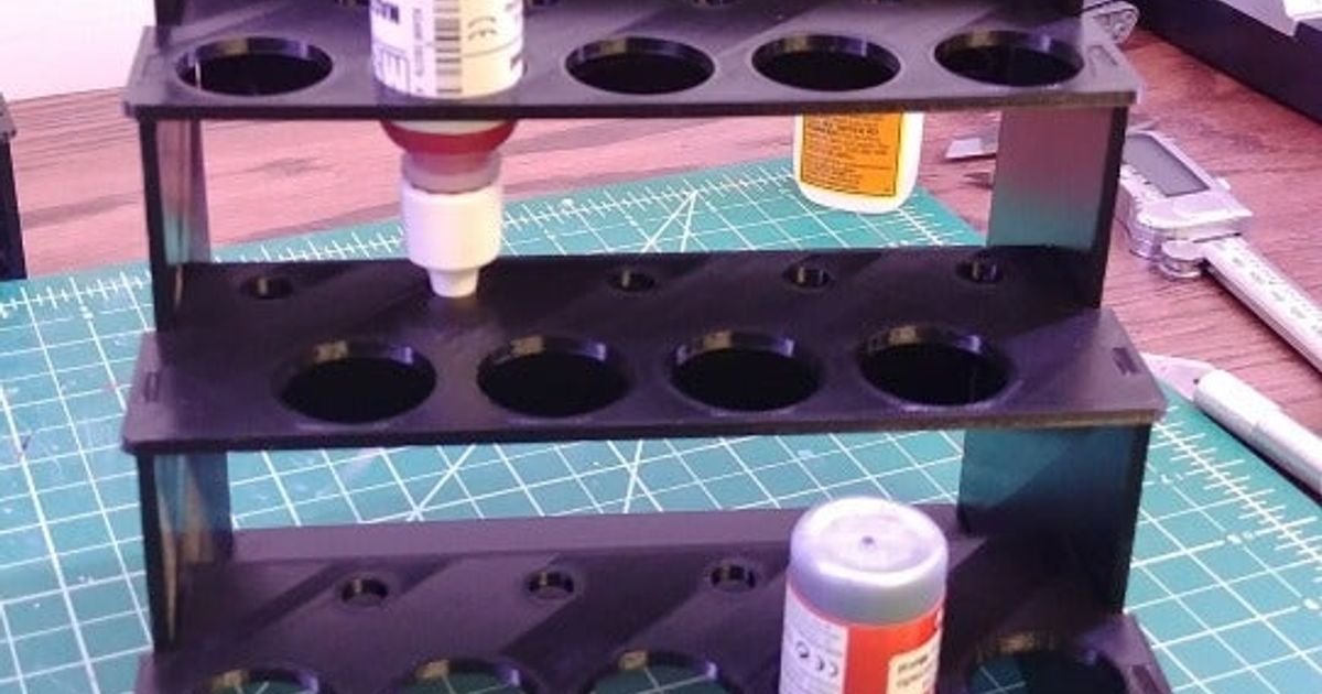 Modular Hobby Paint Rack Small Straight by Greg S Download free STL model