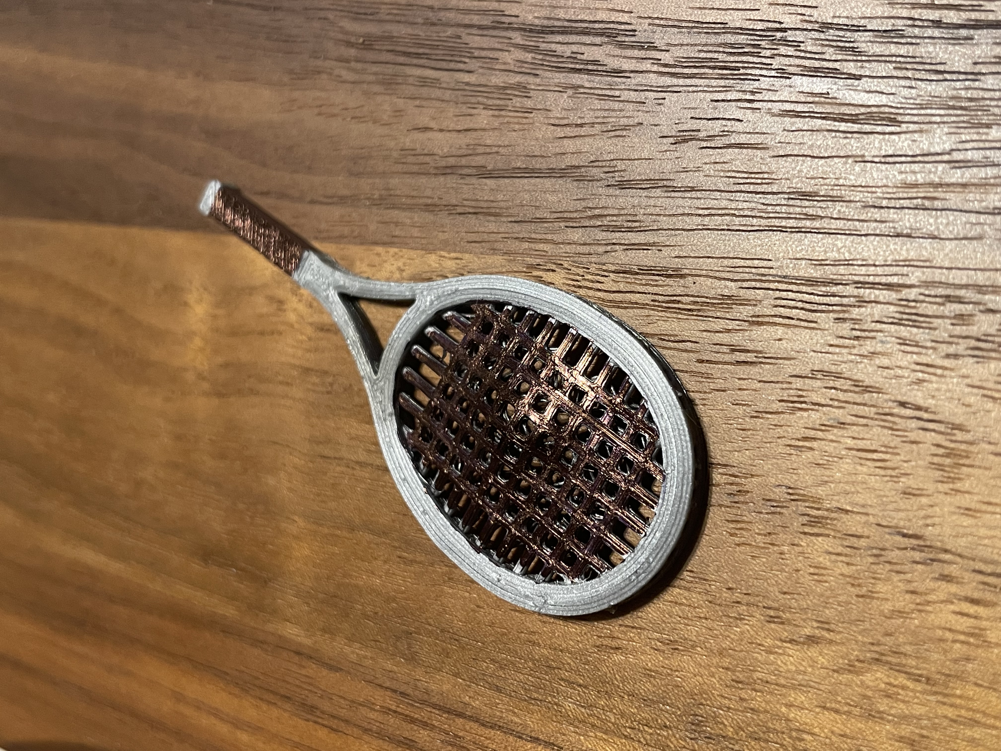 Tennis racket keychain