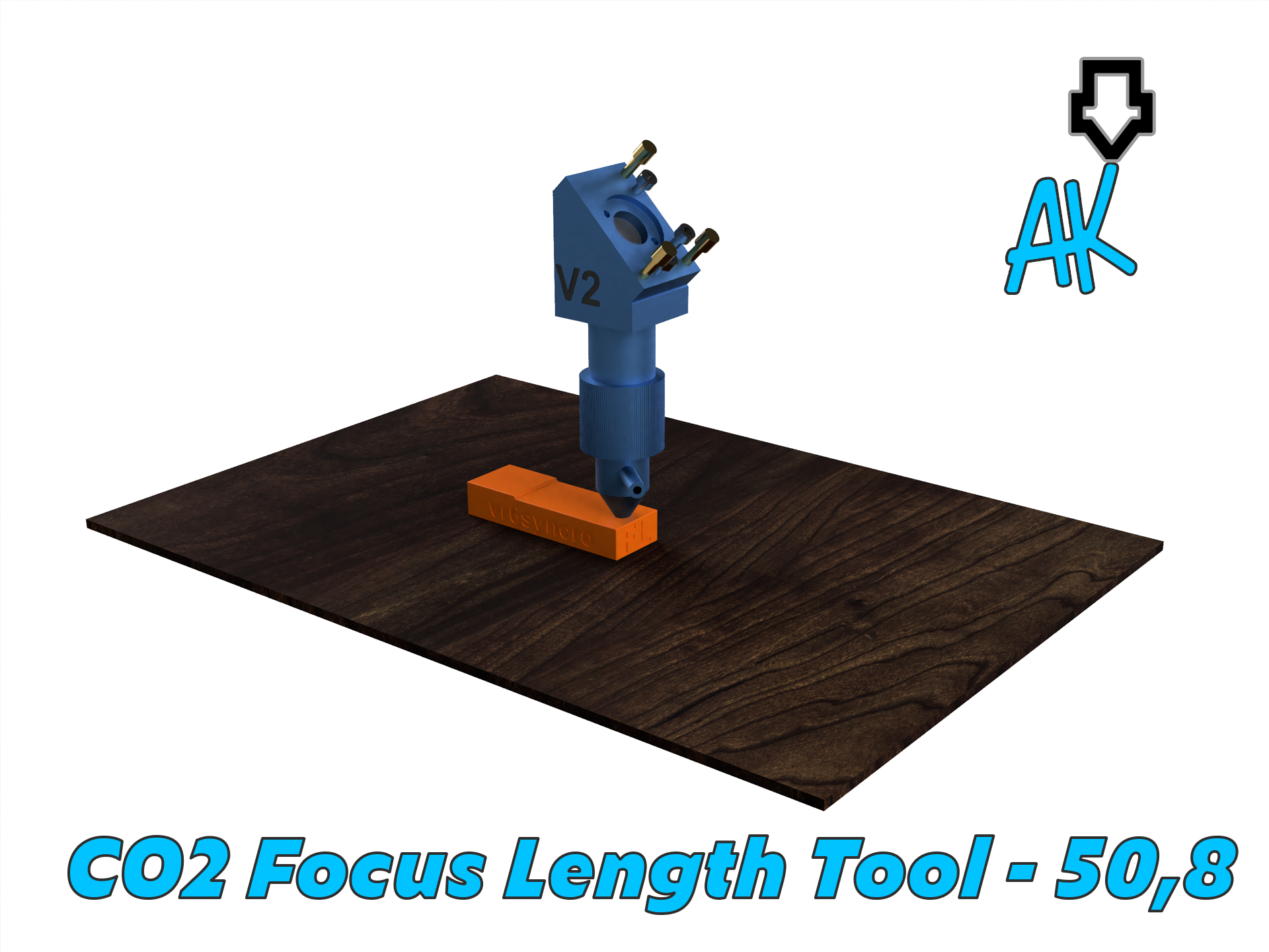 CO2 Laser Focus Length Tool by vr6syncro Download free STL model
