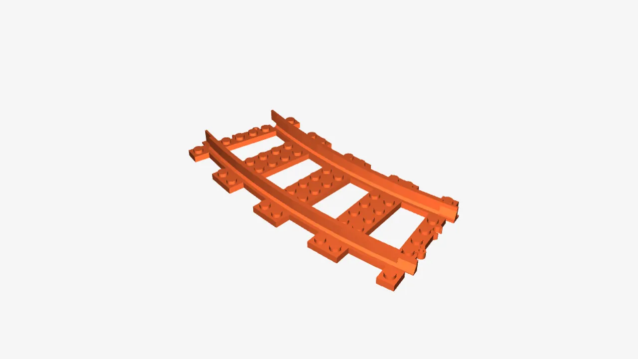Lego City Train Curved Track Rail by Evgenym, Download free STL model