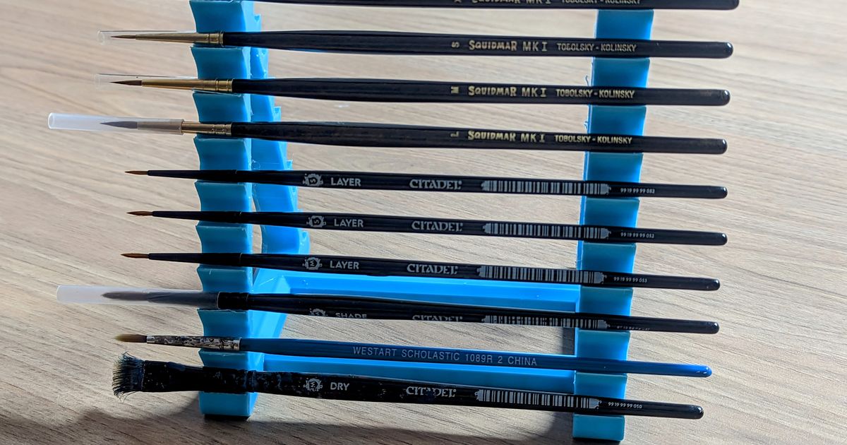 Horizontal Paint Brush Holder by repod Download free STL model