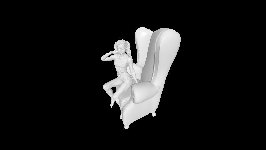 woman in the armchair