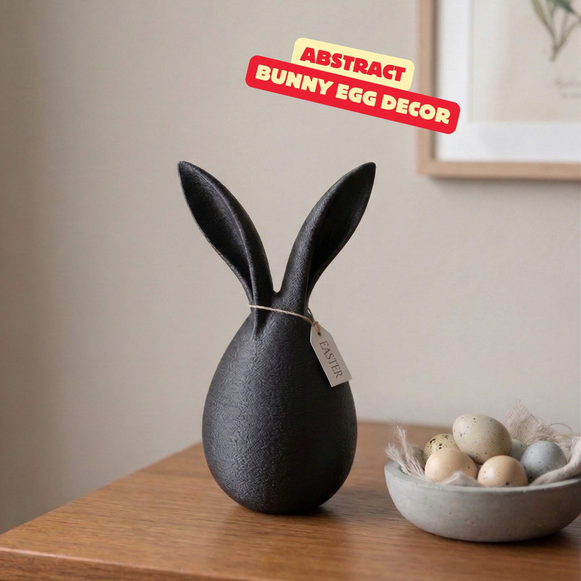 ABSTRACT BUNNY SCULPTURE / ABSTRACT EASTER DECOR / MINIMAL EASTER DECOR / MODERN HOMEDECOR