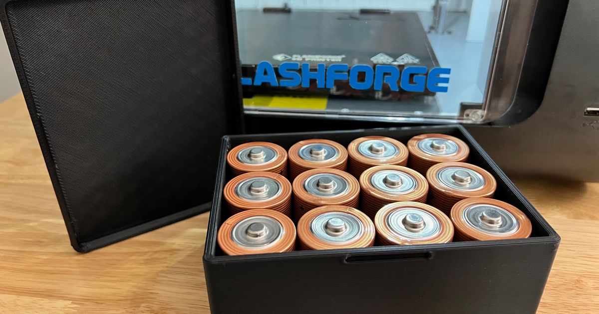 D Cell Battery Box by Robert Download free STL model