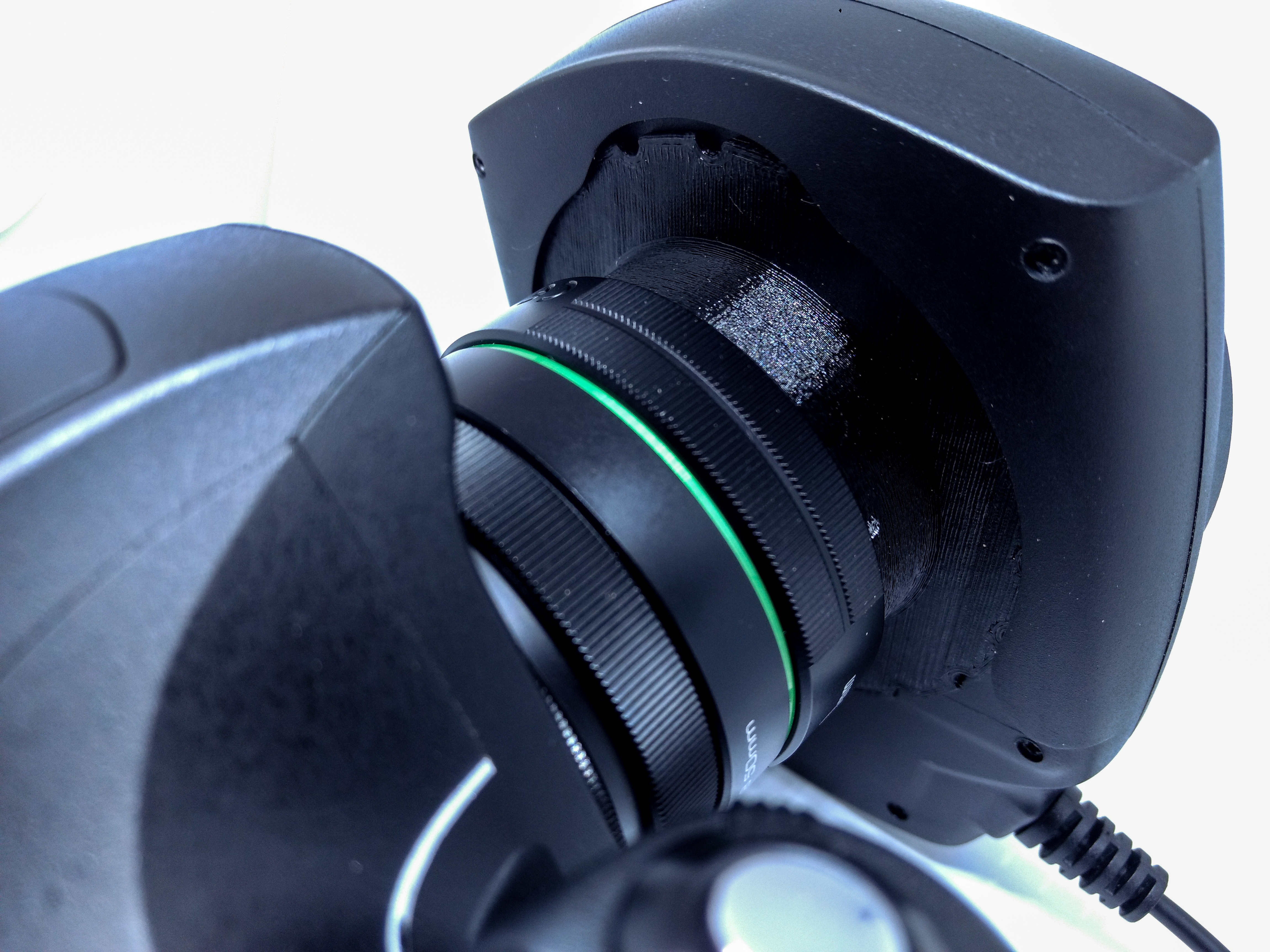 Reversed Pentax K-mount to Neewer macro ringlight adapter