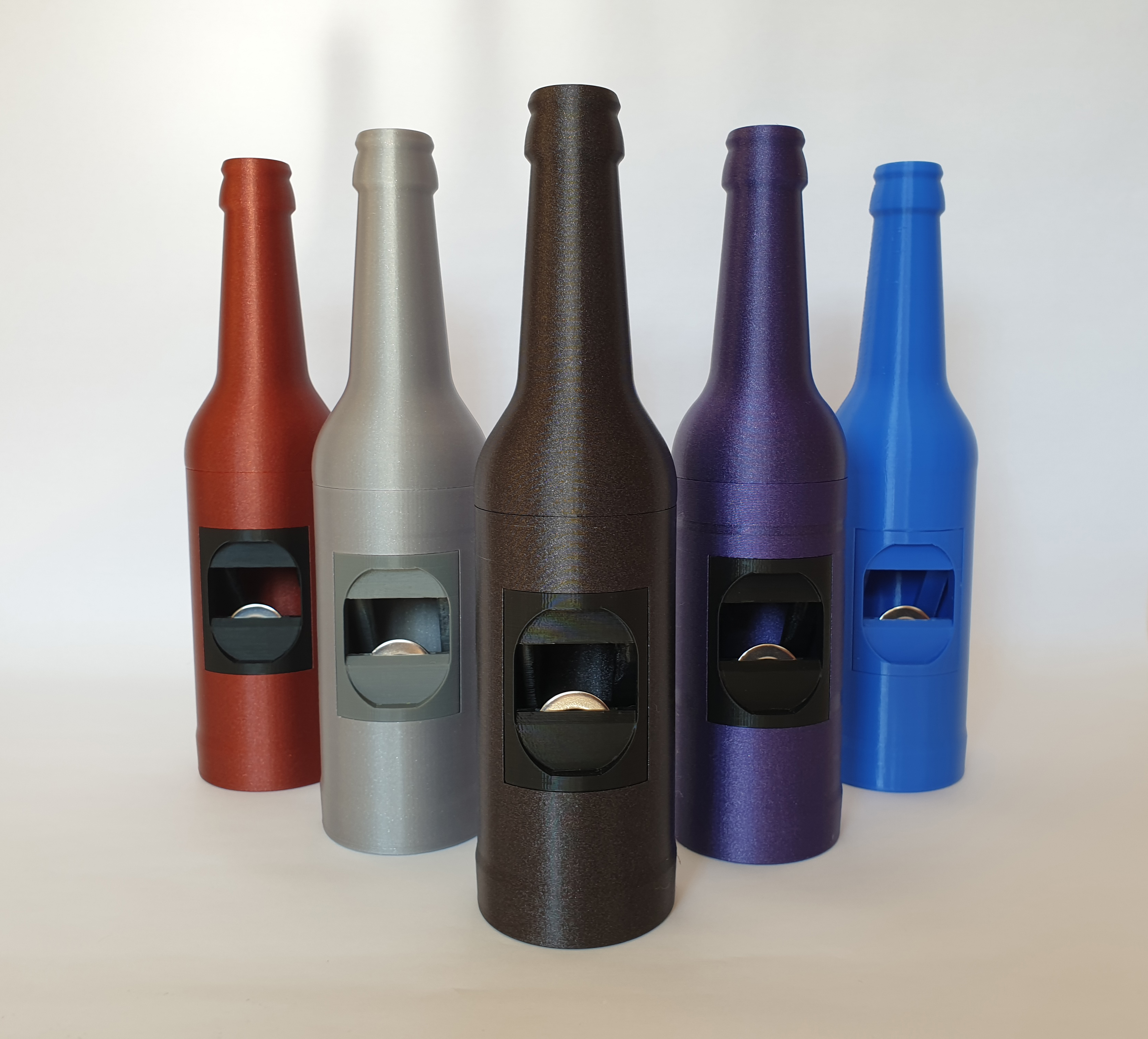Beer bottle opener in the shape of a beer bottle