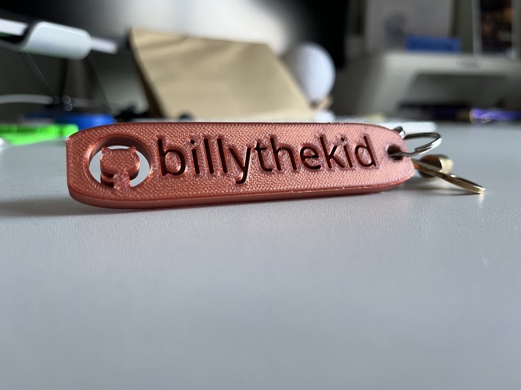 GitHub Username Keyring by billythekid Download free STL model