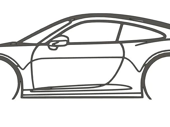 Porsche Carrera 911 (992) Silhouette Wall Art