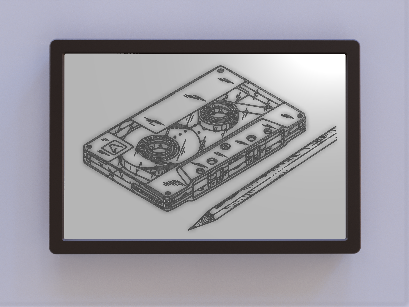 Cassette w Pencil Patent Art