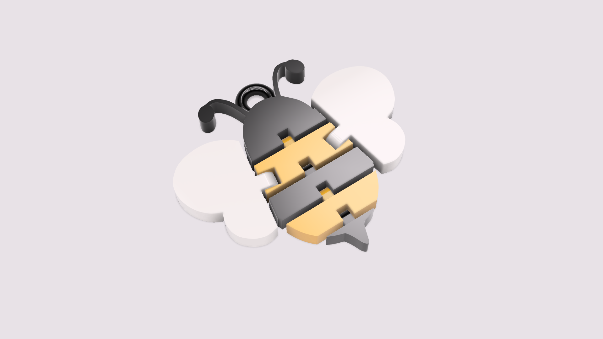 Miniatura 4 do modelo 3D Bee KeyChain