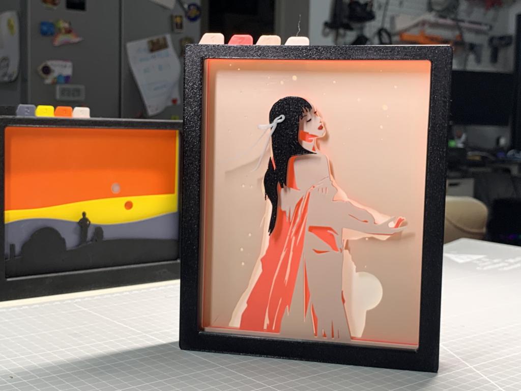 Miniatura 2 do modelo 3D 美依礼芽·花海·剪影画 MARiA Floral Sea Shadow Box