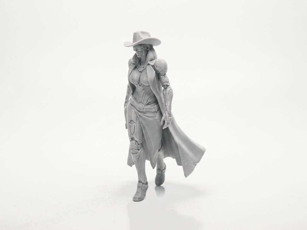 Cyborg Cowgirl Figurine Female Figure 3D Printable