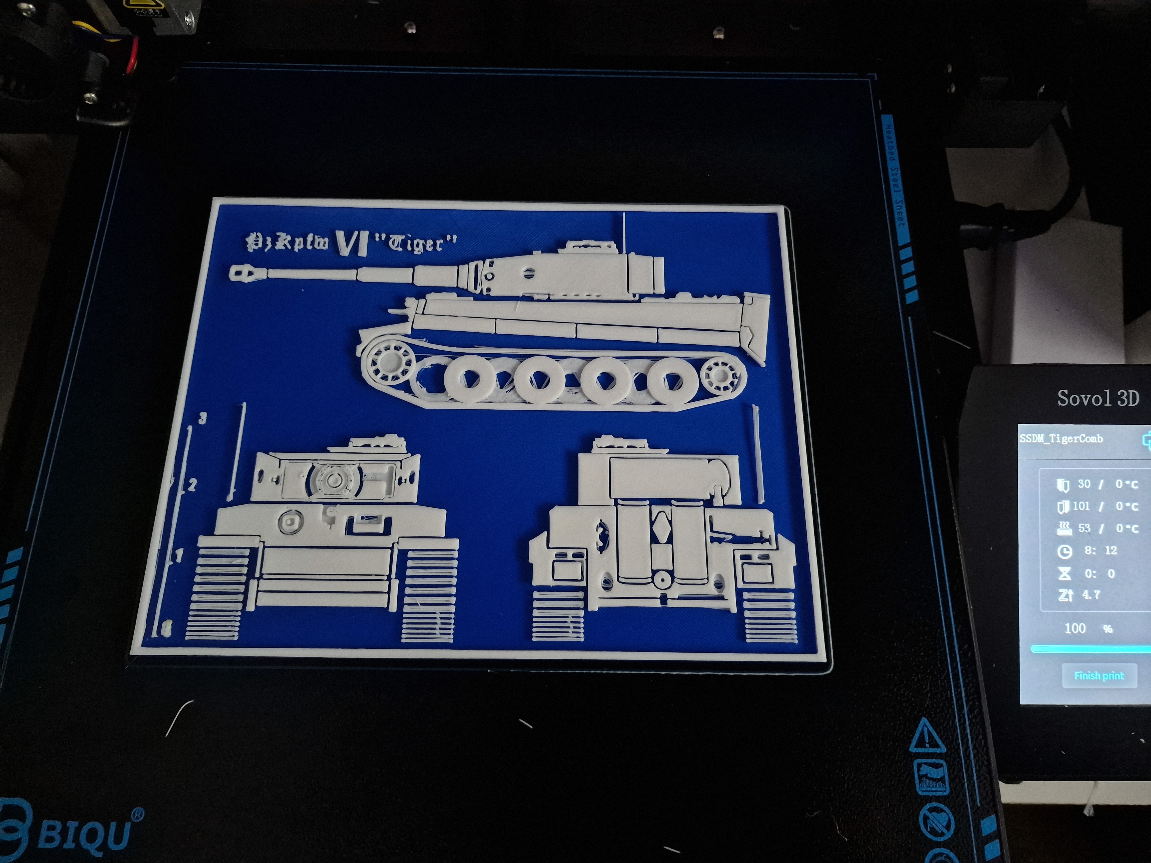 Pz Kpfw VI Tiger Panzer Tank 3D printable Blueprint
