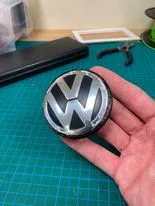 VW Alloy Wheel Centre Cap Satin Black High Chrome 65mm