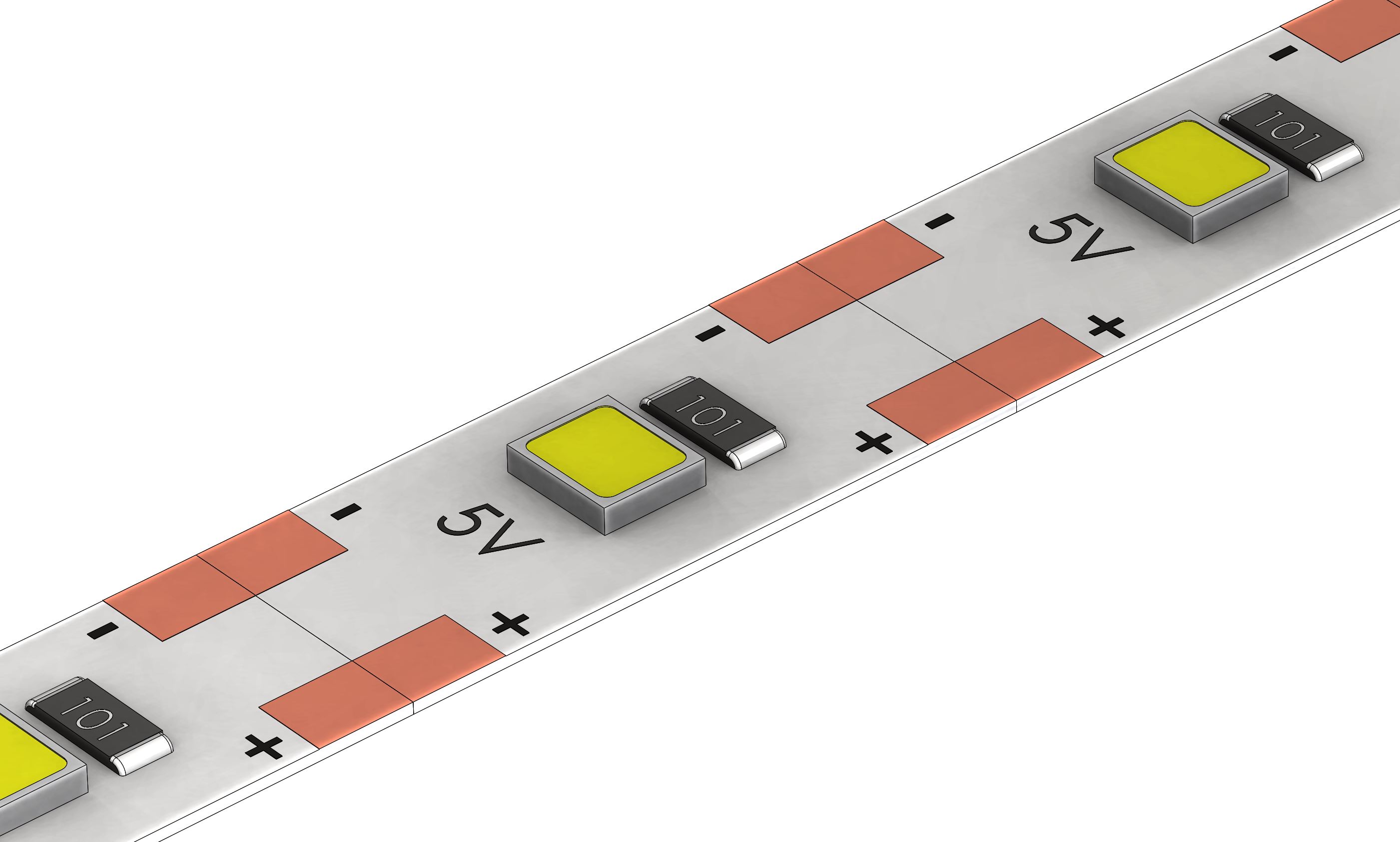 LED strip segment 5V white by NERDCORNER | Download free STL model ...
