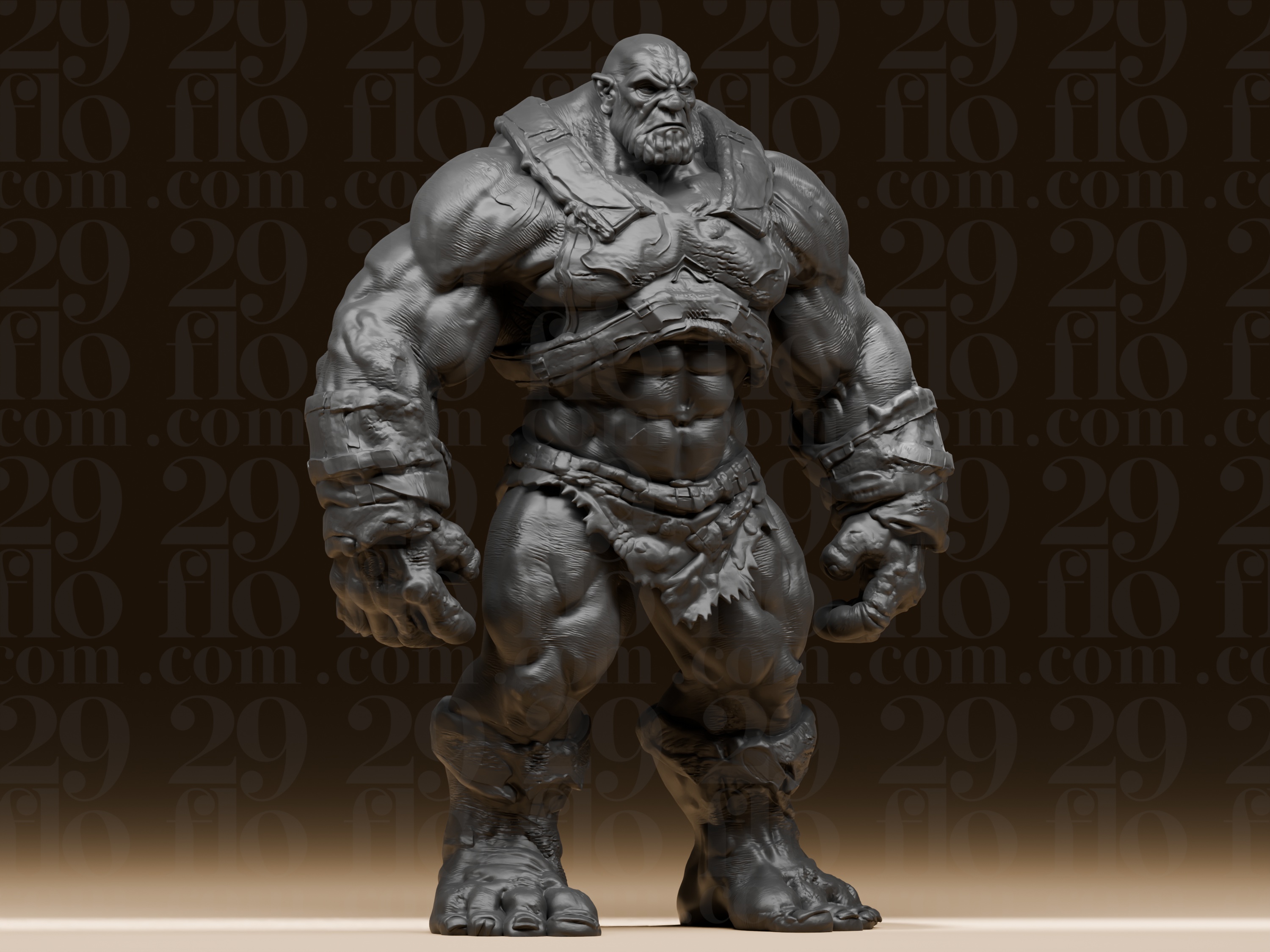 #074 Massive Fantasy Brute Colossus Miniature 3D model