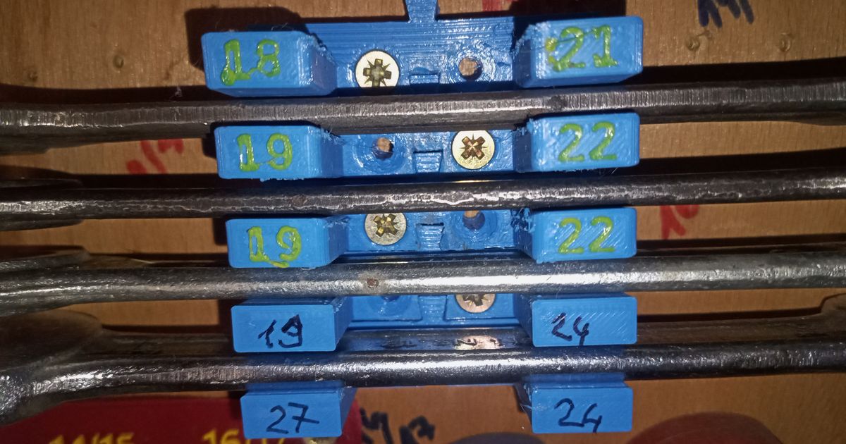 Wall open wrench holder by PaŠe Download free STL model