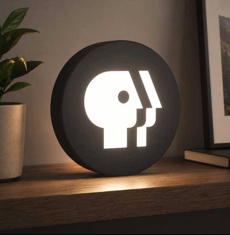 PBS Public Broadcast System LED Lightbox | Multicolor 3D Printable 3MF
