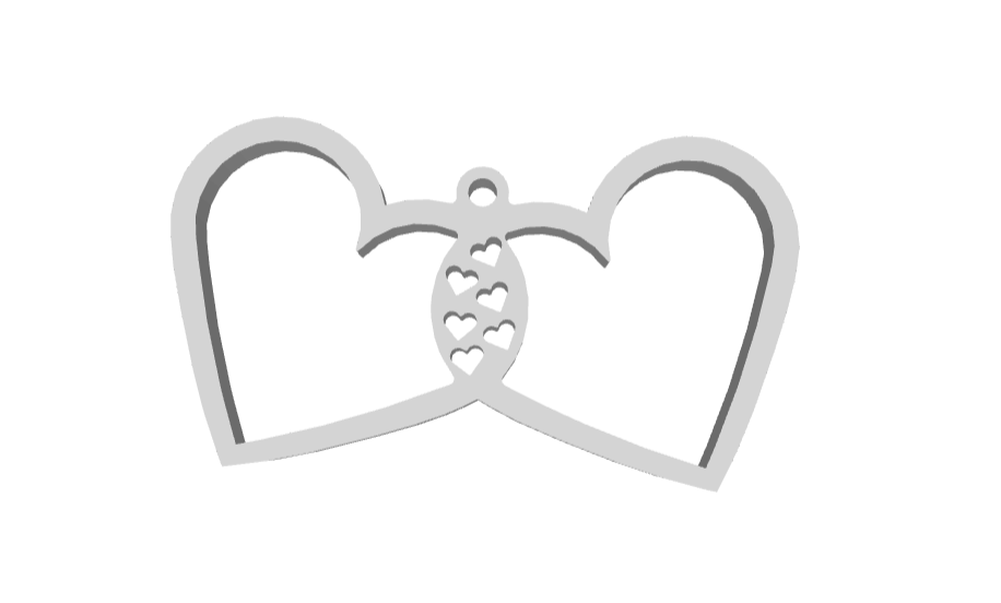 Double Heart Keychain