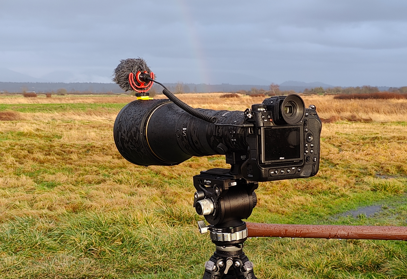 Microphone holder for DSLR camera Lens hood