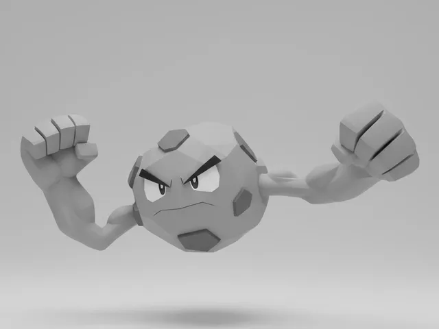 #074 Geodude – Low Poly Pokémon