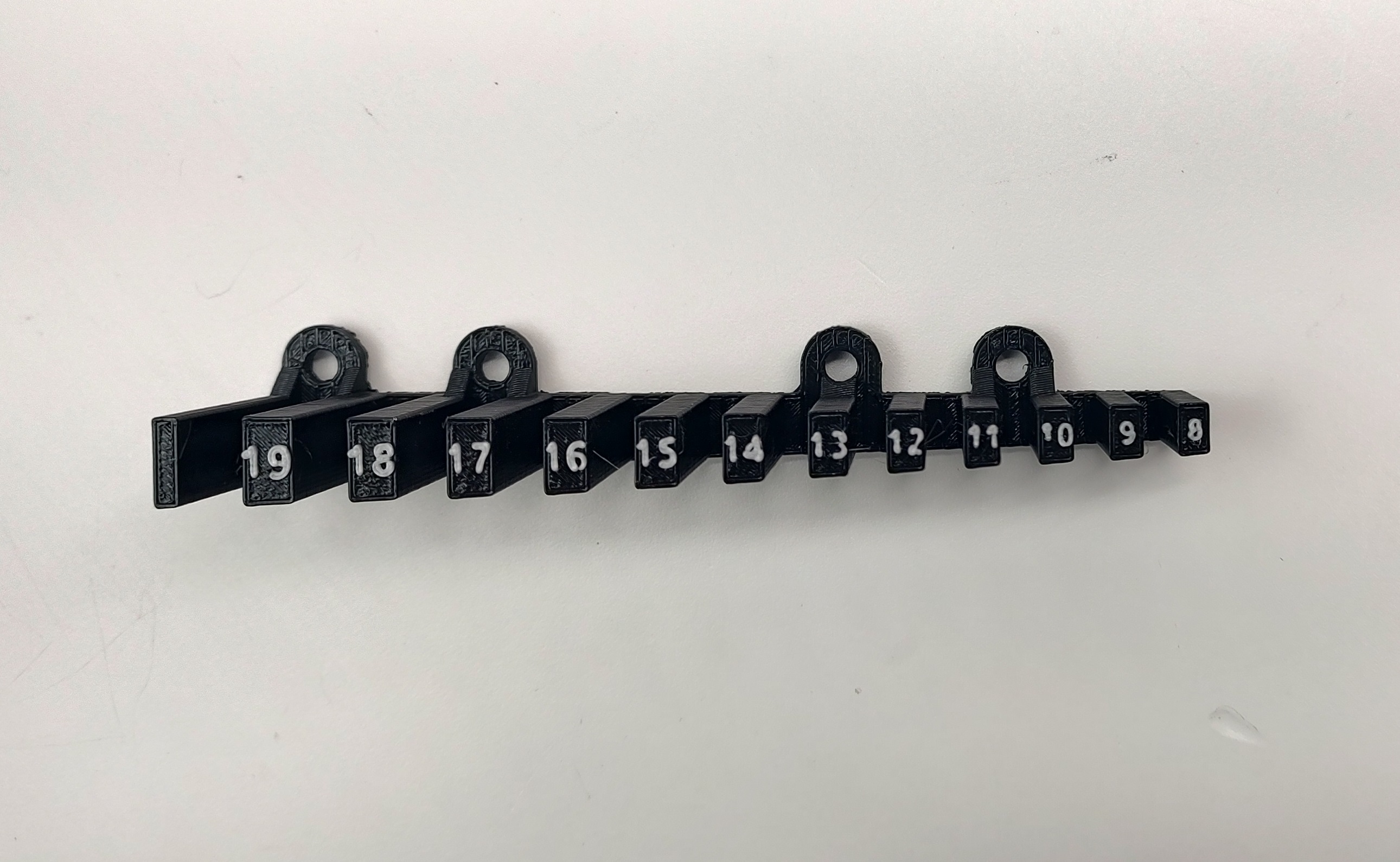 Wrench (spanner) holder, pegboard mount by Asa Download free STL