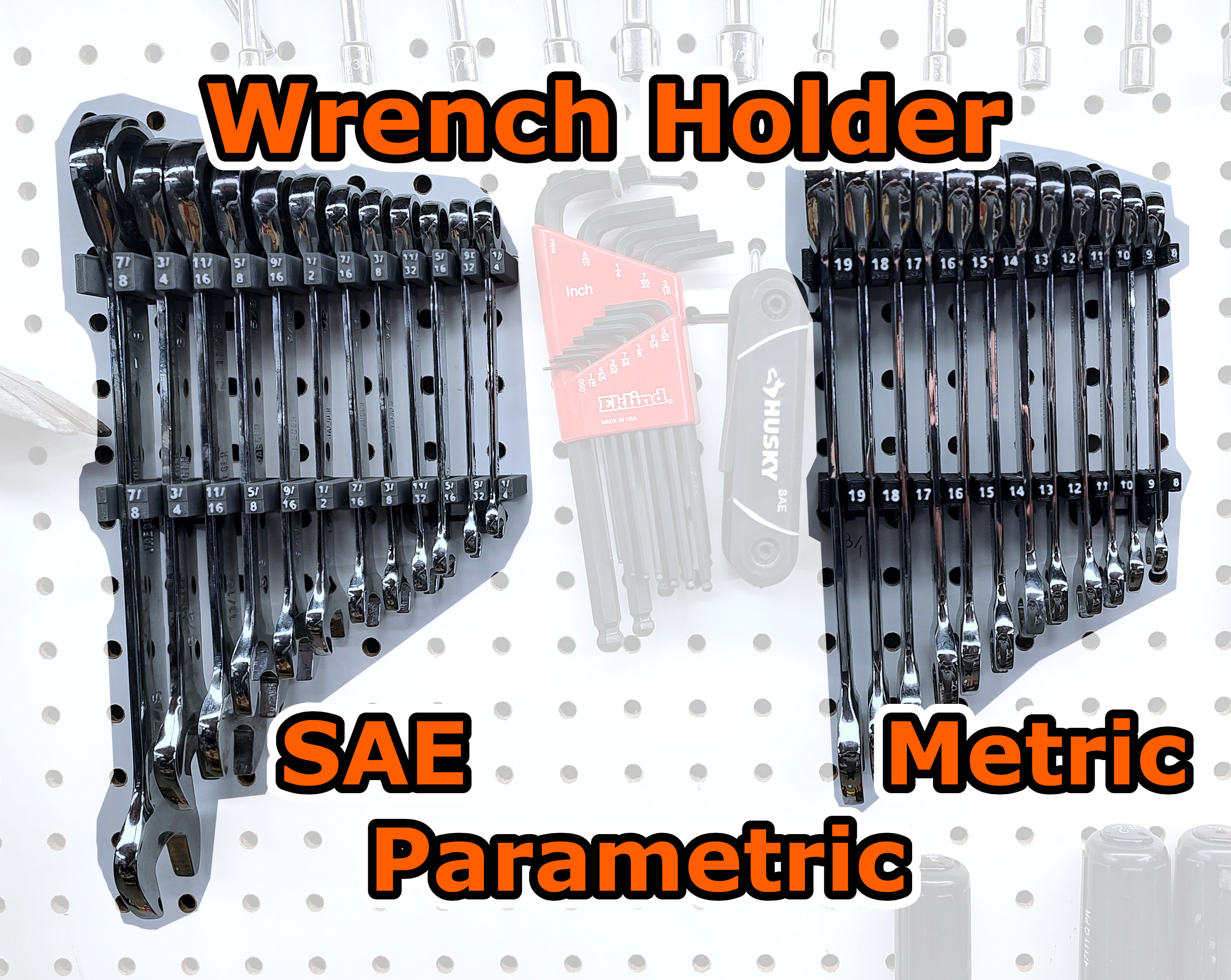 Wrench (spanner) holder, pegboard mount