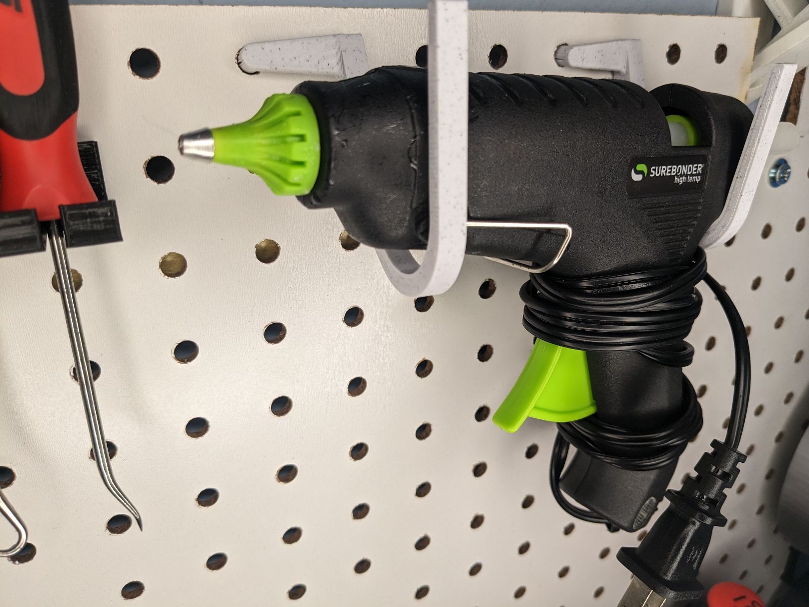 Hot Glue Gun Holder for Pegboard by Illiterate Chicken Download free