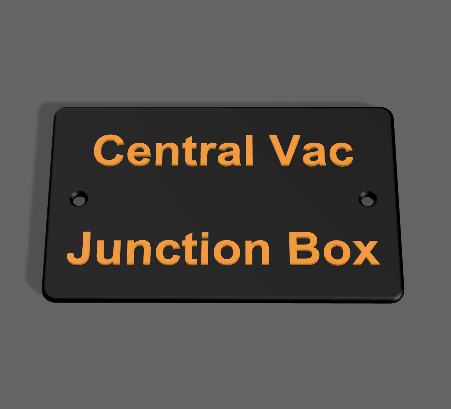 Electrical Box Cover with label "Central Vac Junction Box" by mscalora