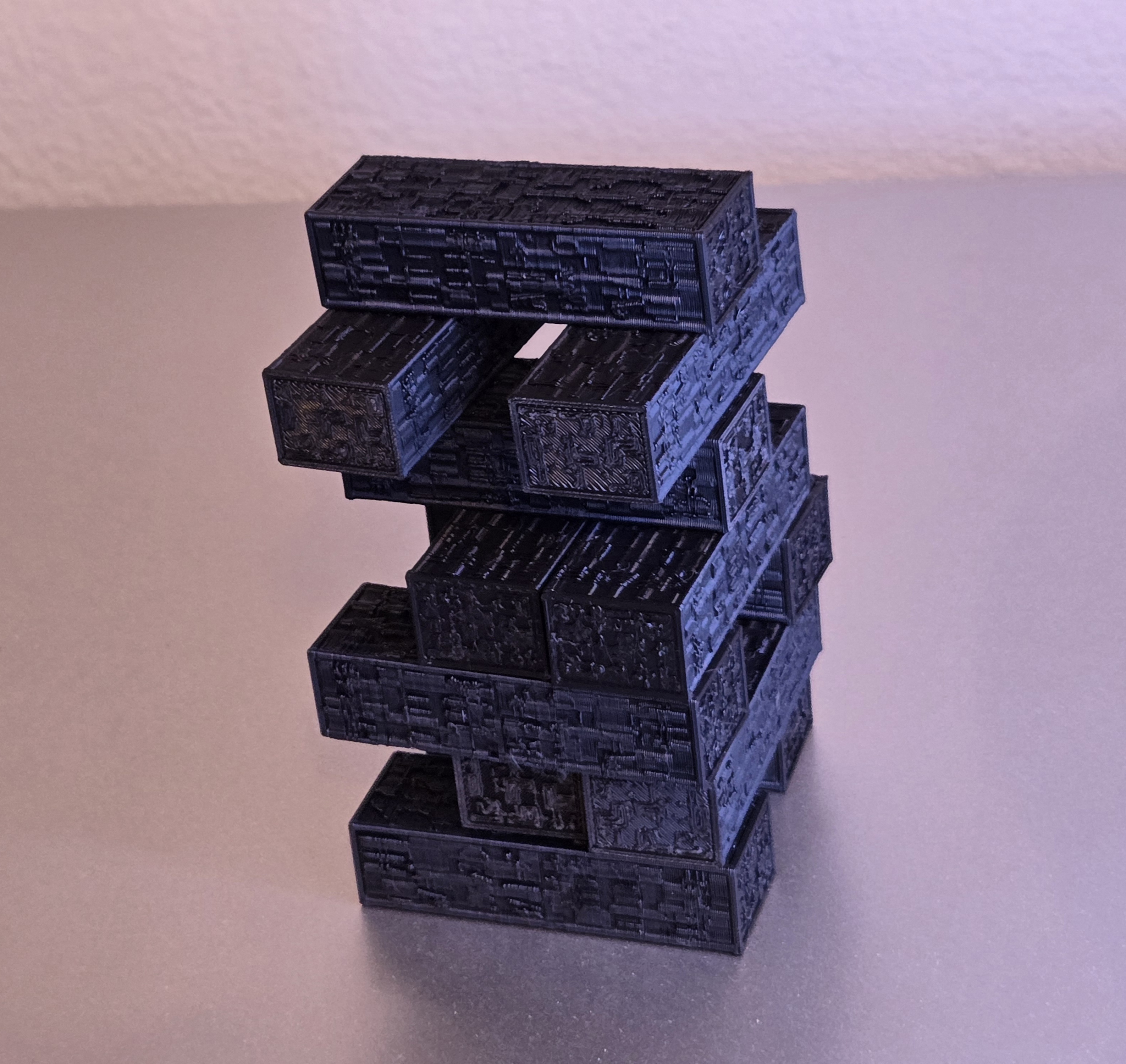 Star Trek Borg Jenga Brick Ship - Stackable Balancing Game and SciFi Decor