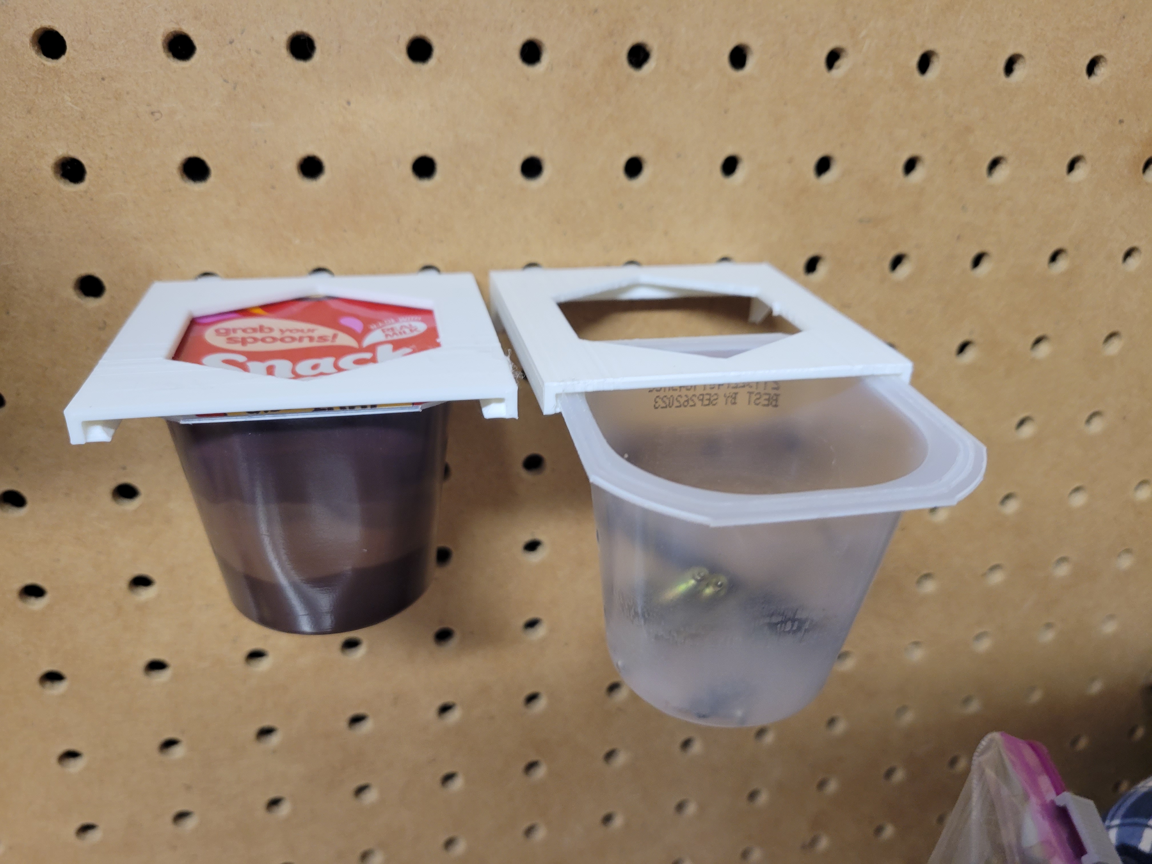 Peg Board Pudding Cup Holder